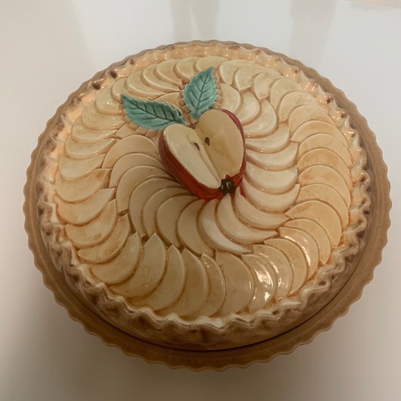 Kitchen Vintage Large Apple Pie Dish With Lid Poshmark